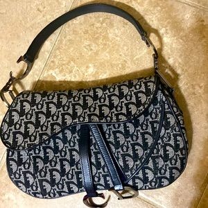 Authentic vintage double saddle Diorissimo canvas bag